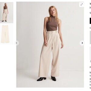 Madewell The  Harlow-Wide Leg Pant Chino Nautical in Harvest Moon Size 14